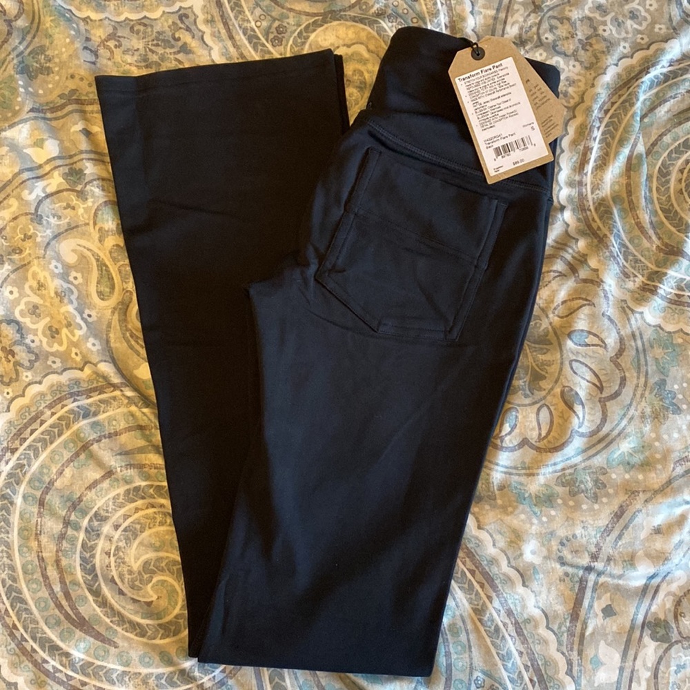 NWT Prana Flare Pants Black Womens size Small